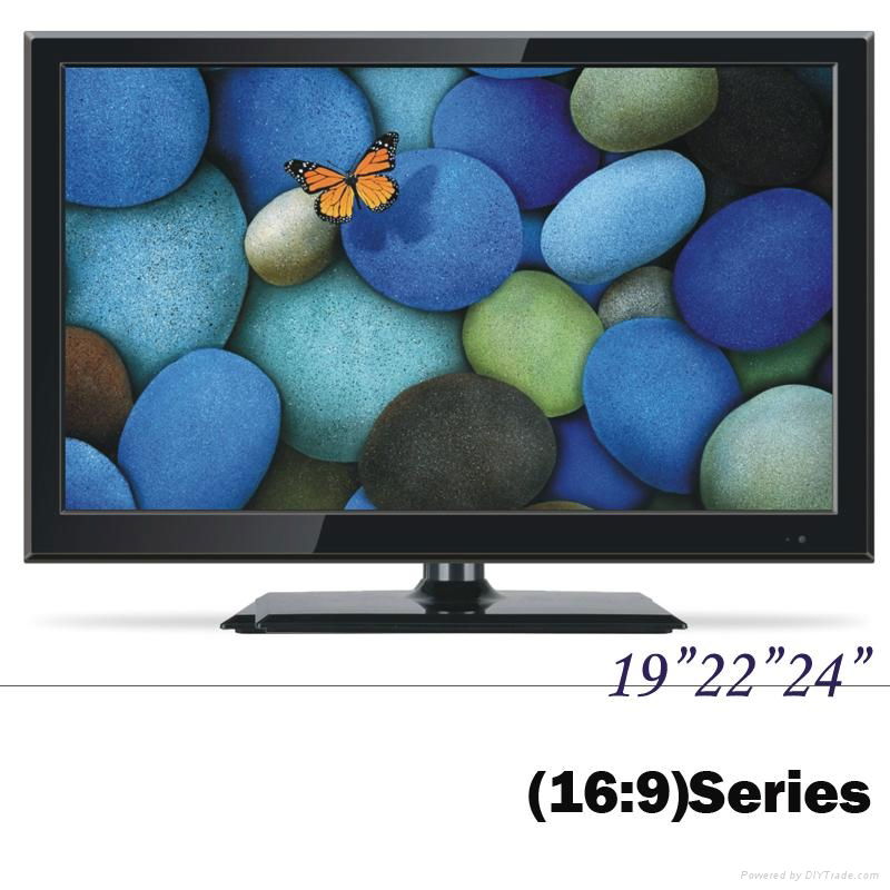 Multi Style cheap flat screen tv 24" led tv monitor with USB 3
