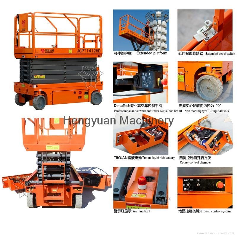 2016 Hydraulic driving fully self-propelled self-propelled scissor lifts hyamm 3
