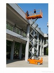 12m working height self-propelled scissor lift hydraulic driving