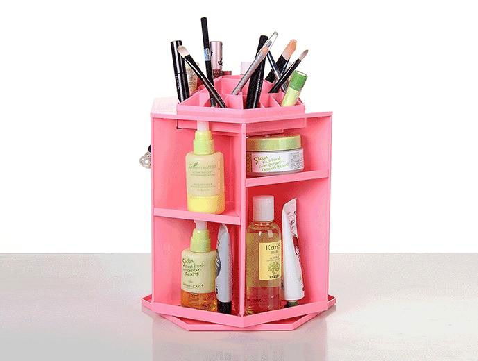 Rotating acrylic lipstick display stand rack tabletop spinning cosmetic organize