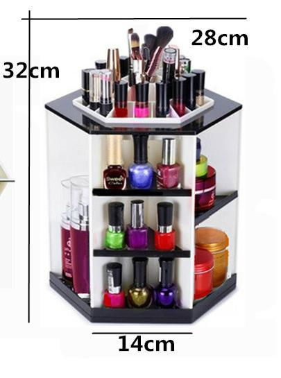 Rotating acrylic lipstick display stand rack tabletop spinning cosmetic organize 2