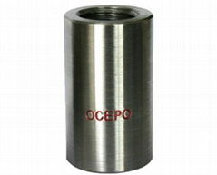 Parallel thread rebar coupler Upset