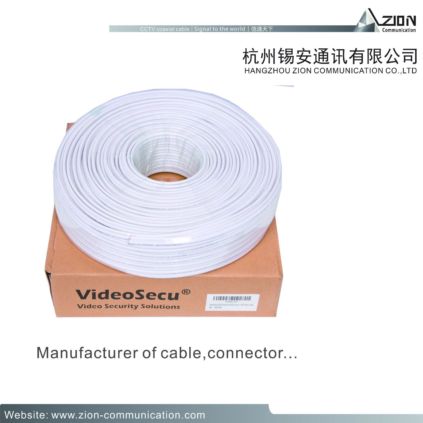 High quality 0.50±0.01mm Bare Copper Coaxial cable 3C-2V BC FPE 95% BC 5.0PVC  5