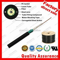 Corrugated Steel Armor Central Loose Tube Drop cable GYXTW