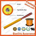 GJFJV Distribution 24F core 9/125 Multi fiber optic cable tight buffer aramid ya