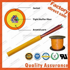 GJFJV Distribution 24F core 9/125 Multi fiber optic cable tight buffer aramid ya