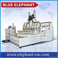 3d Multi head 4 axis cnc router machine for mass process 2
