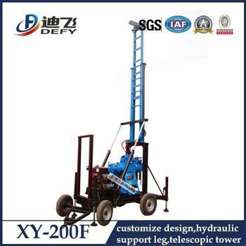 Max 200m hydraulic power drilling XY-200F portable water well drilling rigs for  2