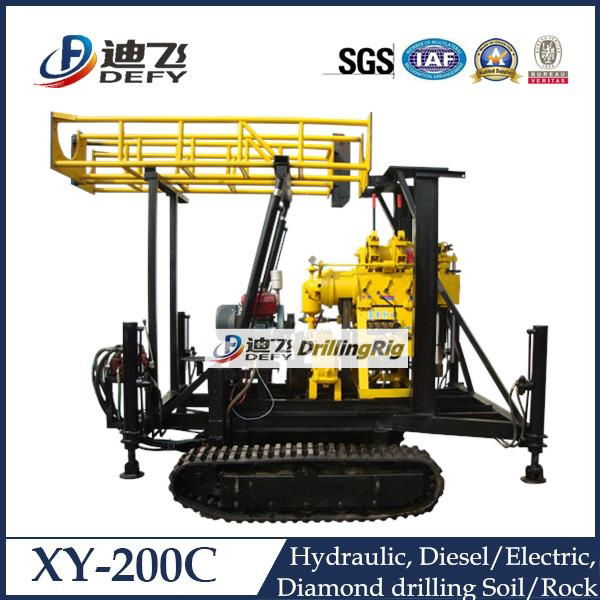 Max 200m hydraulic power drilling XY-200F portable water well drilling rigs for  3