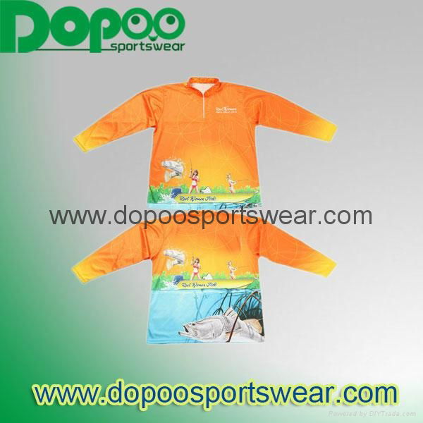 Promotional custom made sports team LONG sleeve fishing jersey  2