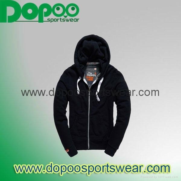 Mens hip hop clothing plain blank black fleece hoodie sportswear for men 5