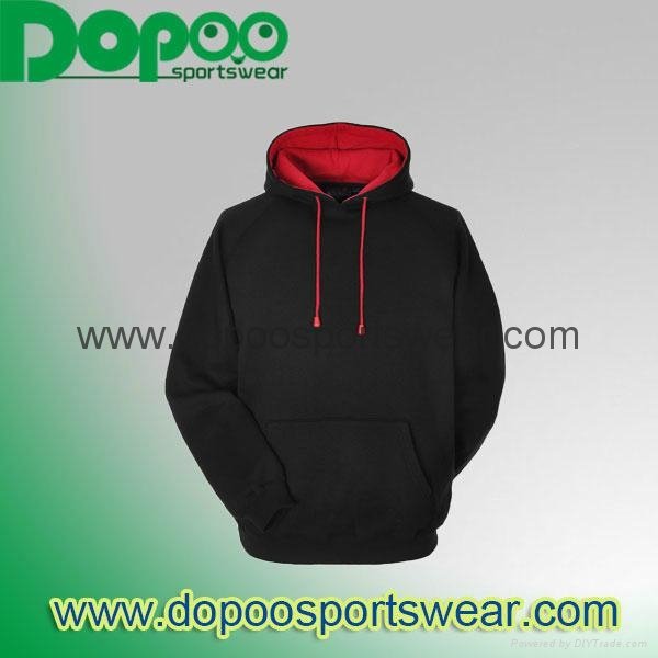 Mens hip hop clothing plain blank black fleece hoodie sportswear for men 4