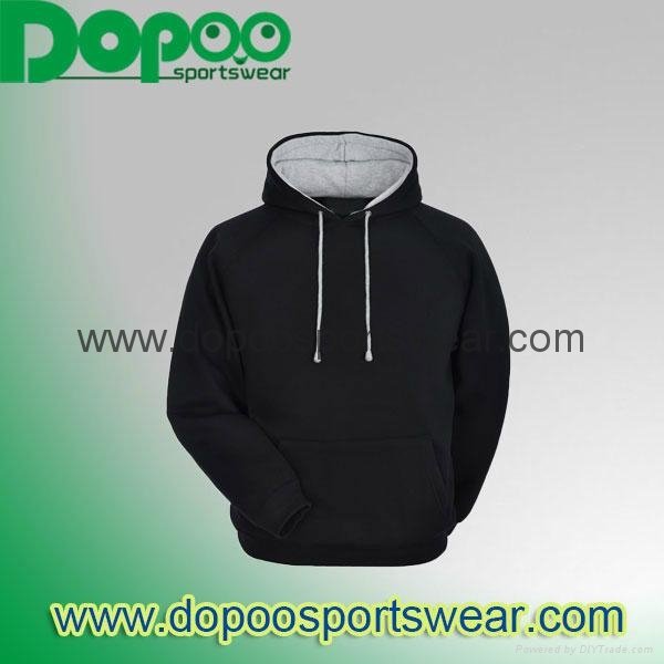 Mens hip hop clothing plain blank black fleece hoodie sportswear for men 3