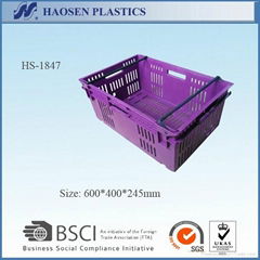 Factory stackable plastic vegetable and fruit crate 47L