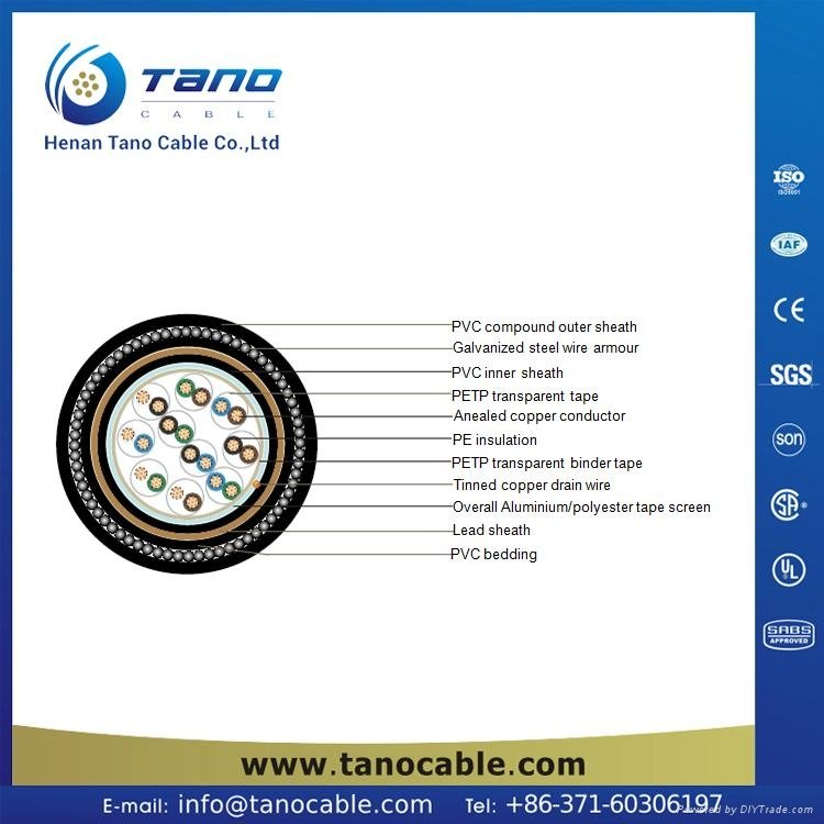 Zhengzhou Manufature Supply PVC insulation 2 pairs 0.5mm2 Instrument cable  1