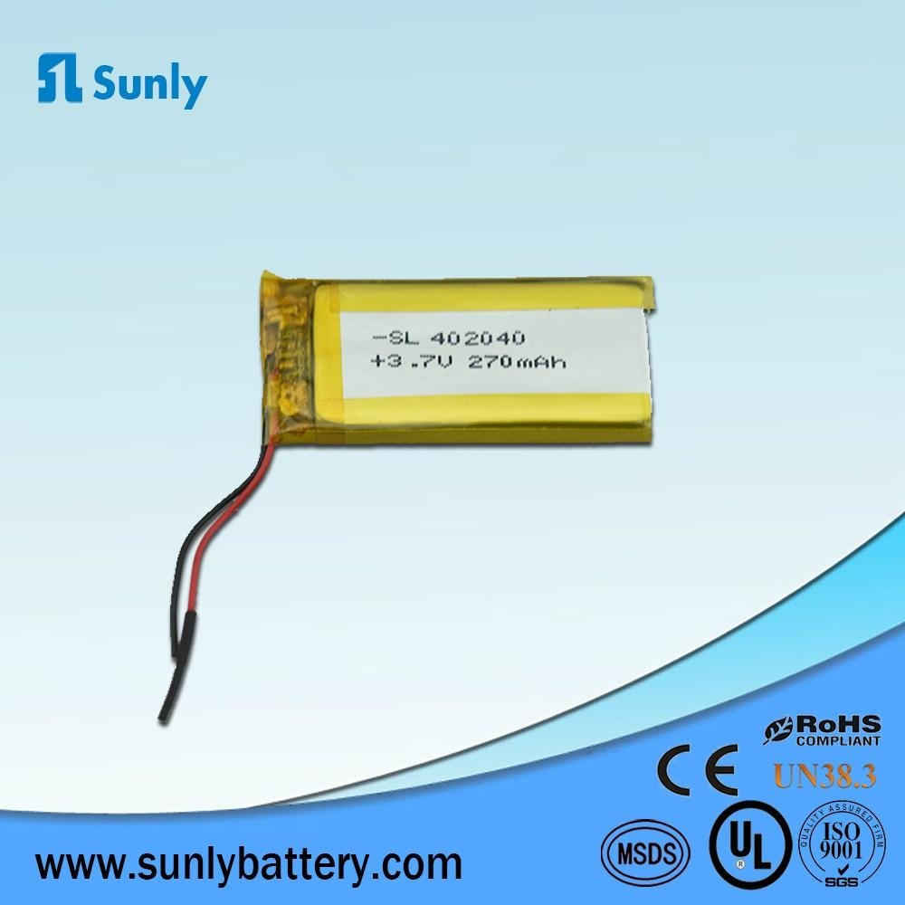 Lipo battery 3.7V 270mAh li-polymer battery
