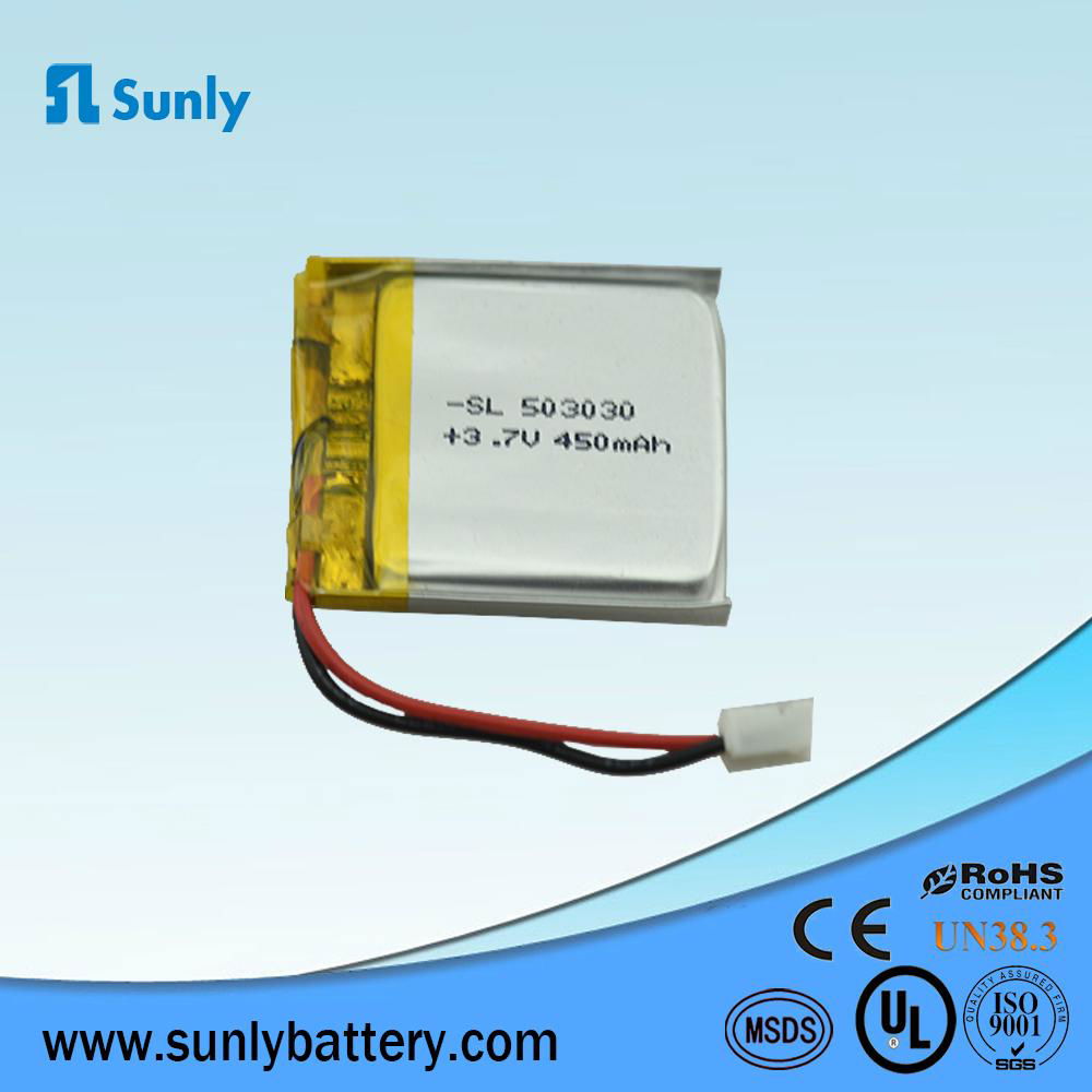 Lipo battery 3.7V 450mAh rechargeable lithium battery for Bluetooth headset