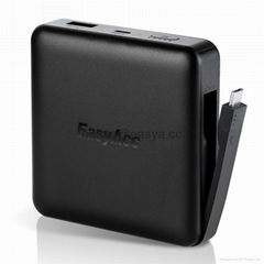 EasyAcc 9000 mAh Power Bank External Battery with Built-in Cable