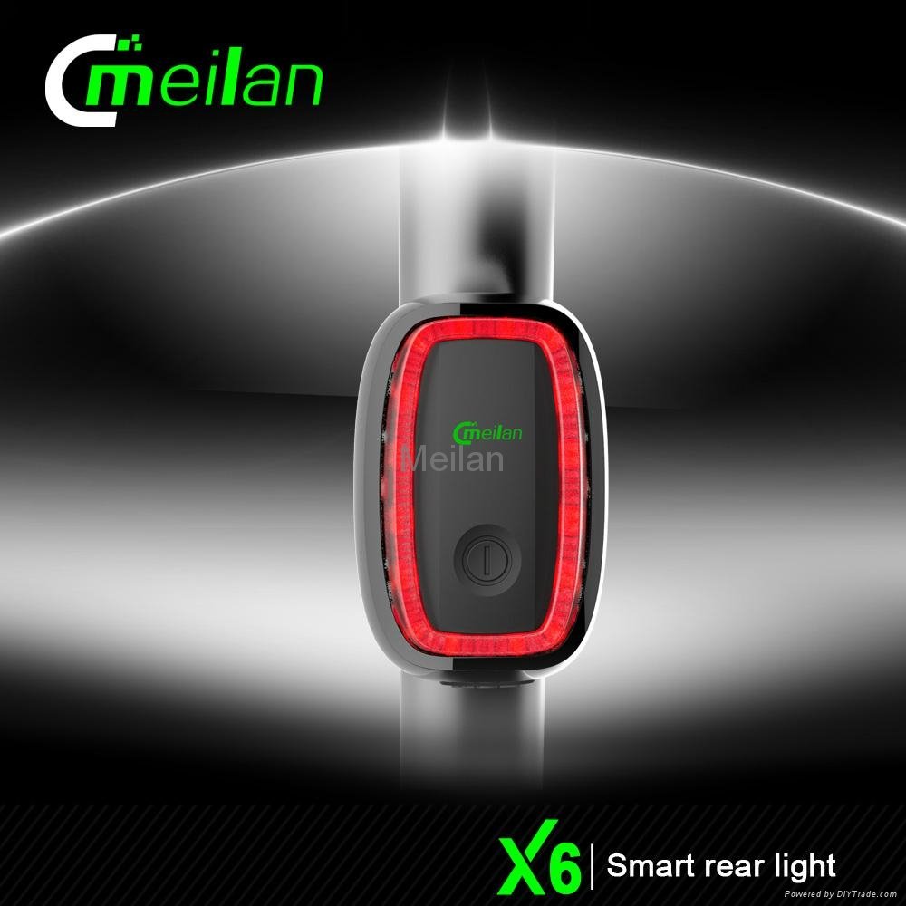 Bike Rear light Smart cycle light Meilan X5 led bicycle backlight 3