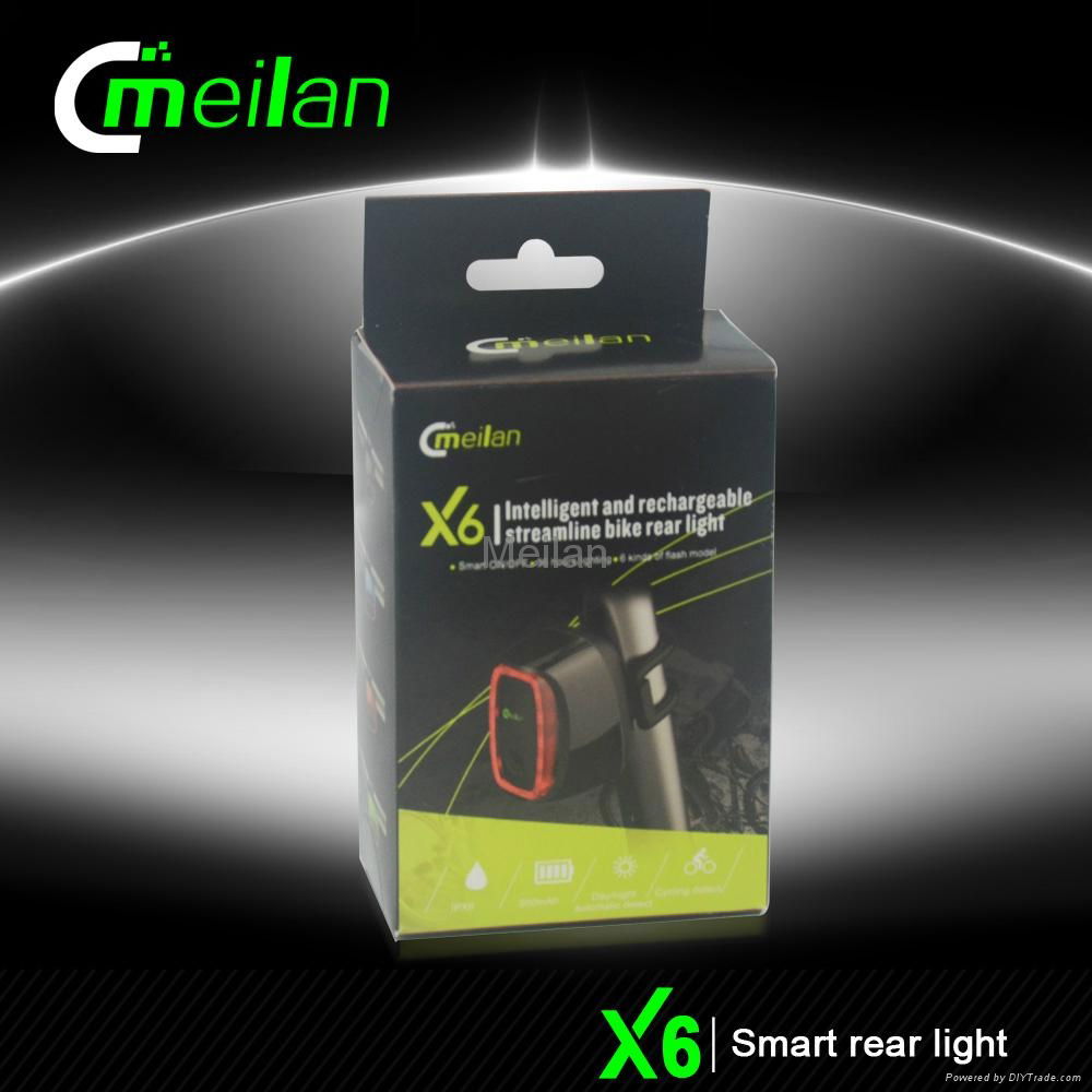 Bike Rear light Smart cycle light Meilan X5 led bicycle backlight 4