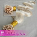 Top Quality Natural Human Remy I tip silck Body Wave hair extension wholesale an