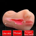 Realistic pocket mouth Oral Sex Toy Men with tooth Male masturbator cup OYB-019 4