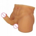 Brown  Real silicone mini sex doll for women with Flexible big dildo OYJ-847