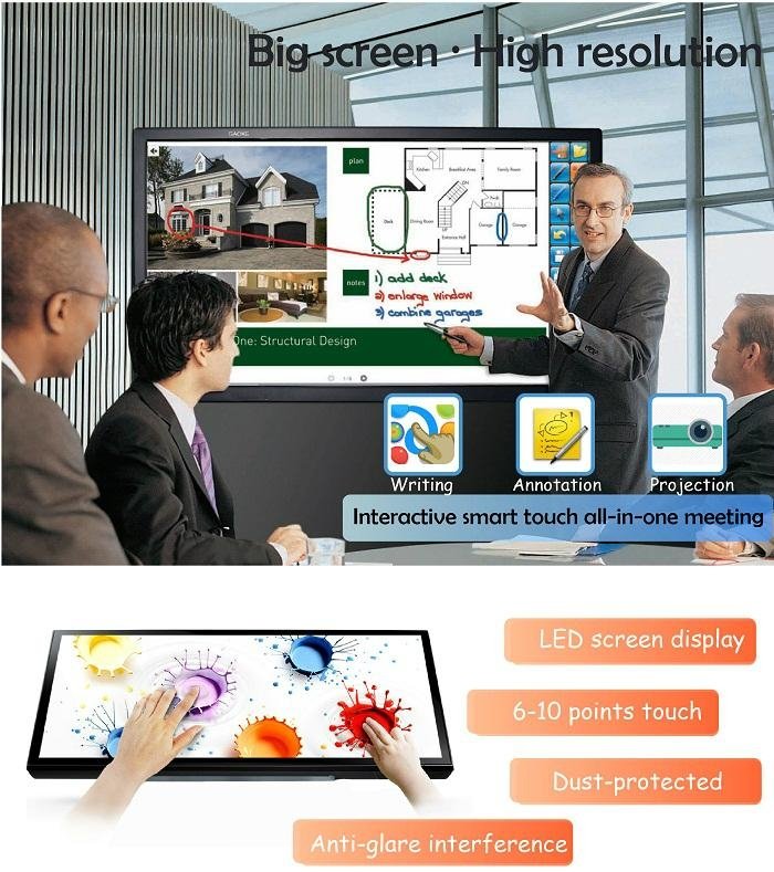 84" LCD finger touch interactive smart board touch screen tv 5