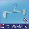 clear pants hanger with clips