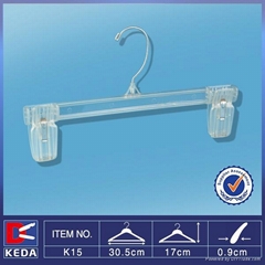 clear pants hanger with clips