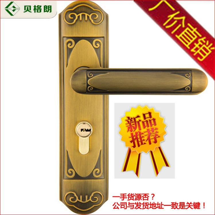 热销新款欧式室内木门锁 房门锁机械门锁 黄古铜色实木门锁锁具 3