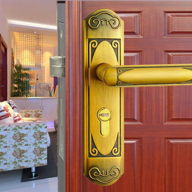 热销新款欧式室内木门锁 房门锁机械门锁 黄古铜色实木门锁锁具 4