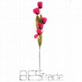 5  heads  artificial  flower tulip for bedroom decoration 3