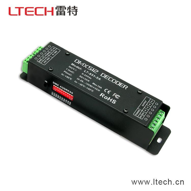 珠海雷特LED控制器DMX512恒压解码器LT-851-5A