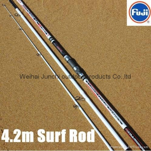 4.2m 3 Section High Carbon Surf Rod With Fuji Reel Seat and Guide