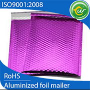 Bubble metallic poly mailers pink