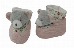knitted bear baby booties doll seller with EN71 test report and CE mark and Reac