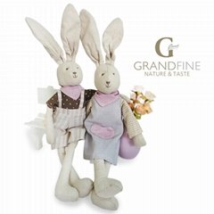 linen & cotton Bunny boy & girl soft plush doll 