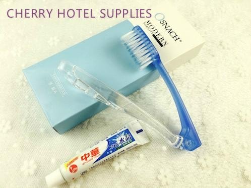Disposable hotel toothbrush toothpaste set 3