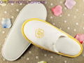 Velour custom indoor guest hotel slippers embroidary logo 4