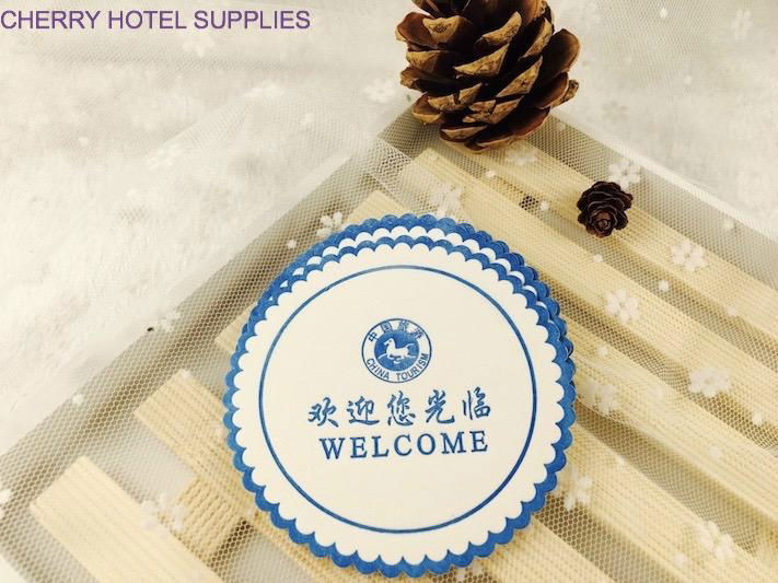 Custom Hotel tissue paper disposable cup coasters beer mats 2