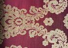 Floral Red Jacquard Woven Fabric