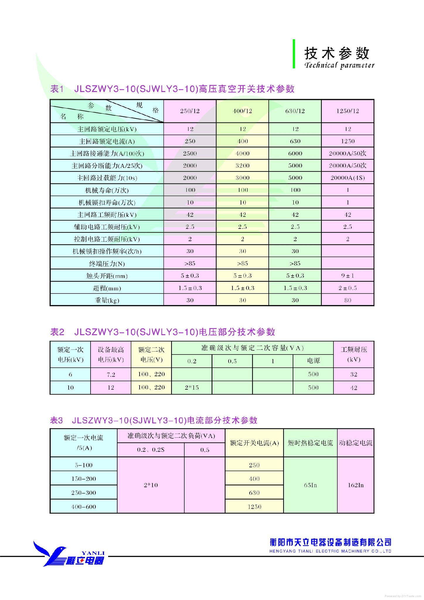 JLSZWY3-10N、SJWLY3-10型預購電計量櫃 2