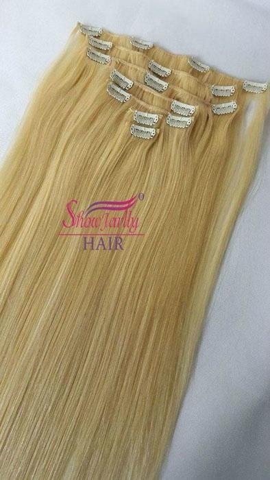 Clip in human hair extension