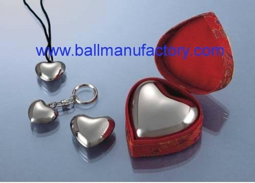  sell metal silver chiming heart sound heart  clang heart