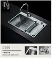 304 square stainless steel handmade double bowl undermount kitchen sink  1