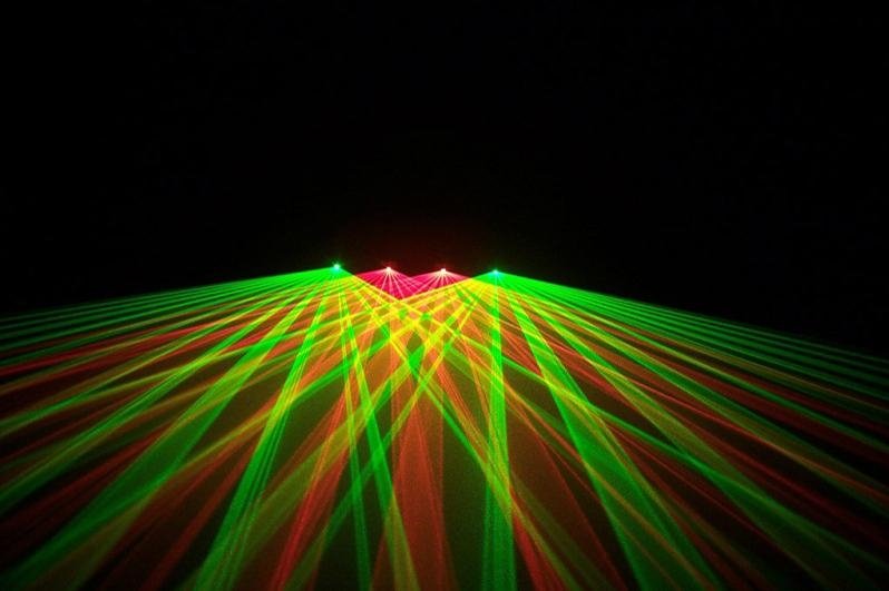 4 lens red and green laser light 3