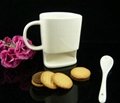 Ceramic stoneware coffee cookie mug with spoon 1
