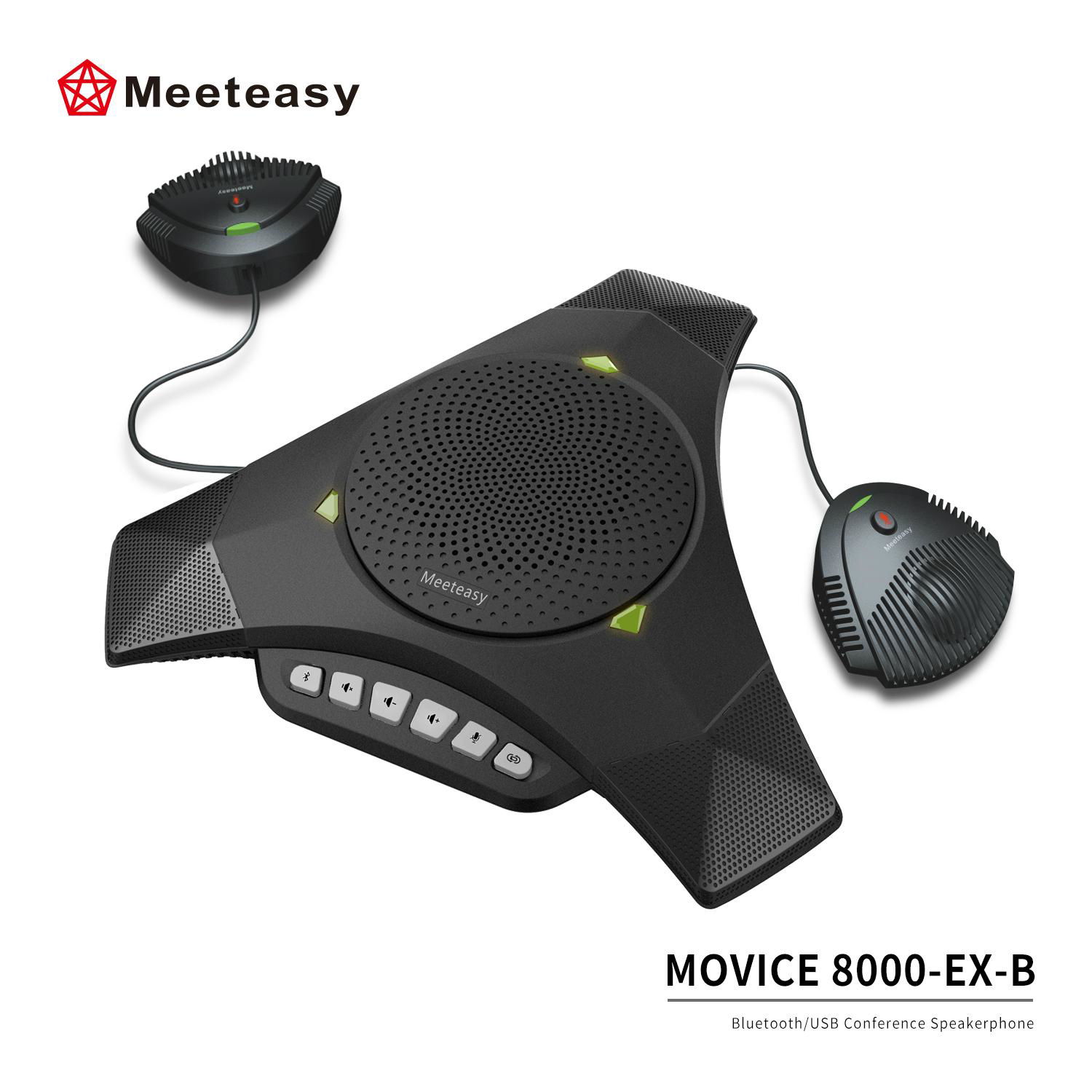 Meeteasy MVOICE 8000EX-B Expandable Microphone Bluetooth Conference Speakerphone