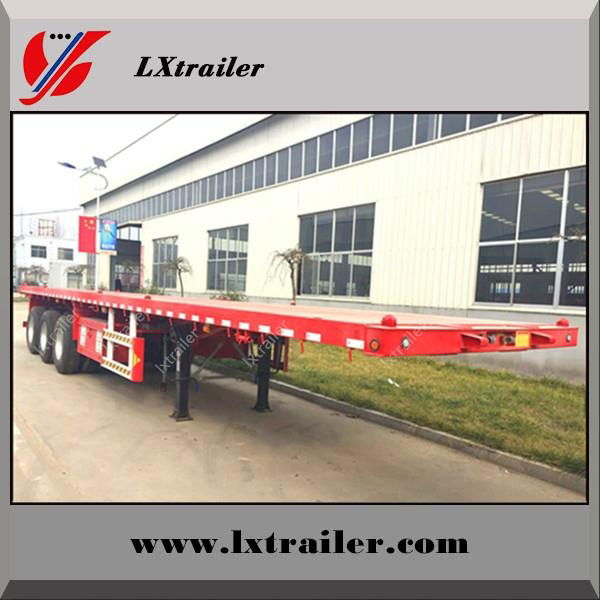 Best Selling 3 Axle Side Panel Semi Trailers Flat Bed Trailer with strong steel 4